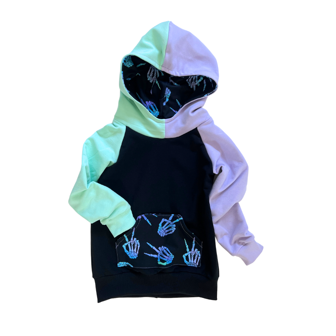 Color Block Skelly Hoodie