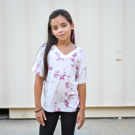 Kids Dusty Pink Oversized V Neck