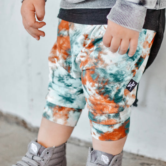 RTS Teal Rust Watercolor Shorts