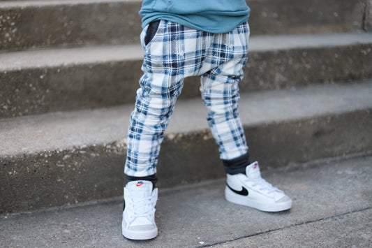 RTS Blue Plaid Pocket Joggers