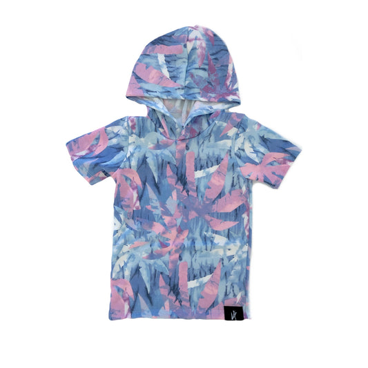 RTS Palm Hooded Tee - purple pink